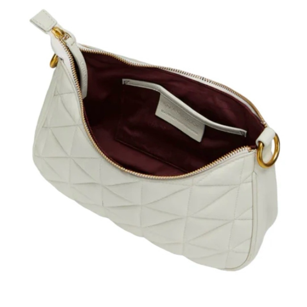Loyal West Brand Joe Leather Quilted White or Black Quilted Shoulder Bag - Picture 3 of 8